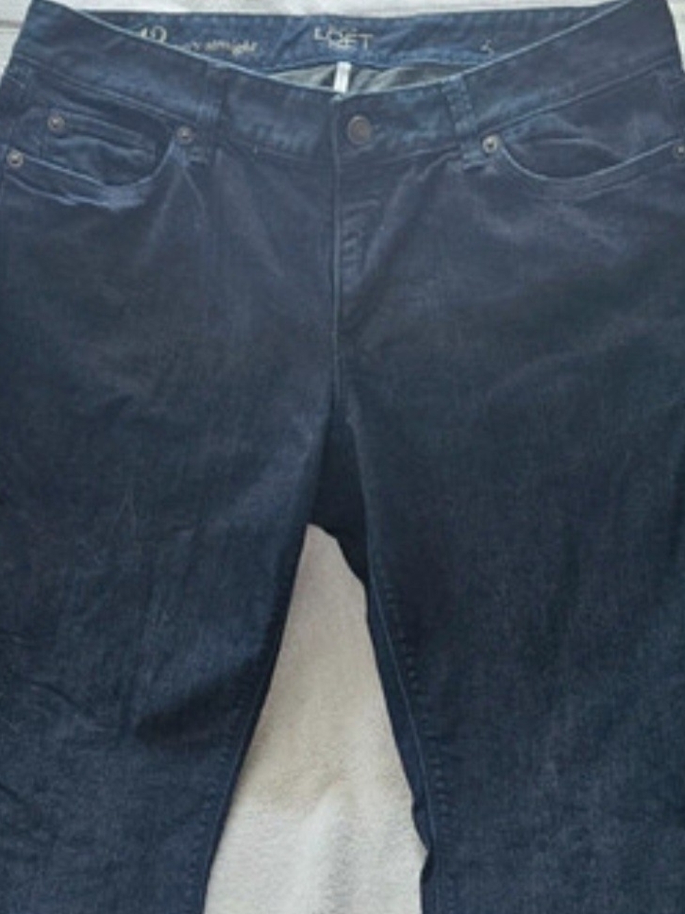 LOFT Curvy Straight Dark Indigo Jeans Denim